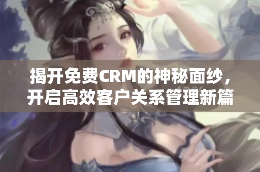 揭开免费CRM的神秘面纱，开启高效客户关系管理新篇章