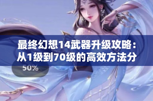 最终幻想14武器升级攻略：从1级到70级的高效方法分享