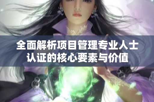 全面解析项目管理专业人士认证的核心要素与价值